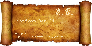 Mészáros Berill névjegykártya