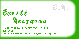 berill meszaros business card